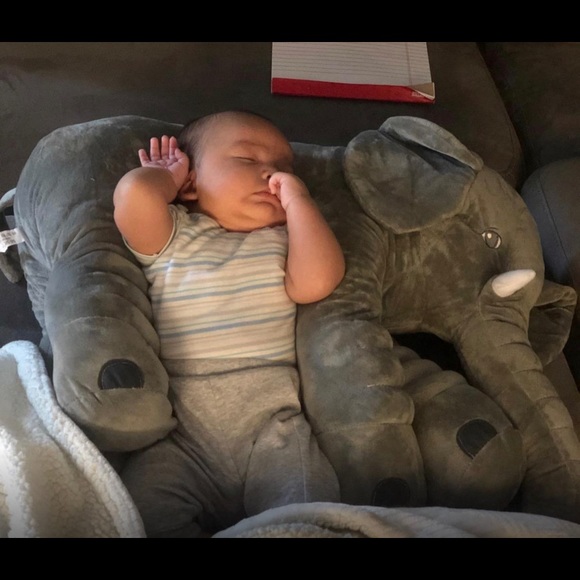 Elephant Pillow Soft Gray Plush - Picture 8 of 8